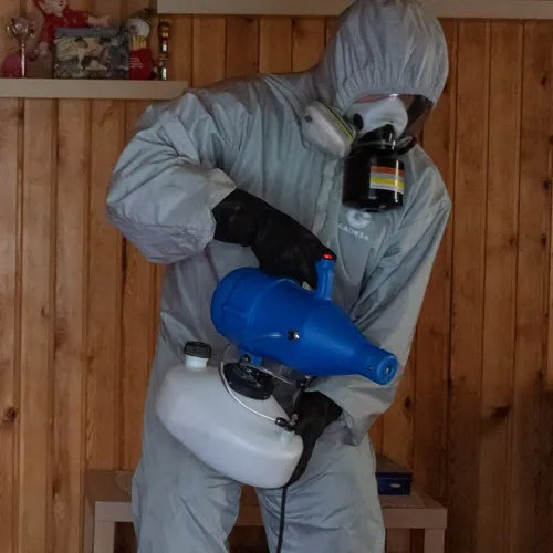 ФОТО Дезинфекция в рабочем поселке Московской области Ржавки